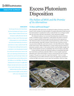 Cover of Excess Plutonium Disposition report