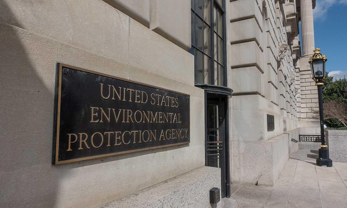 a placard on the EPA building