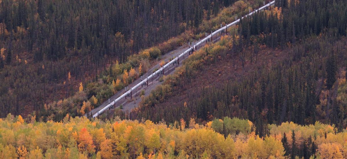 An oil pipeline in Alaska