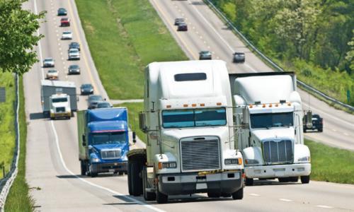 Trucks on highway