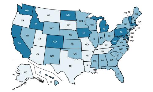 Map showing readiness for November 2020 election by state